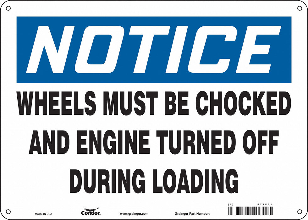 Safety Sign 10 in x 14 in Vinyl