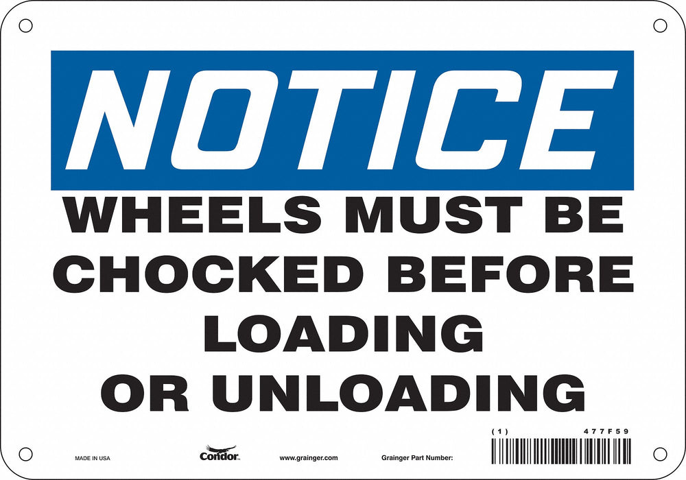 Safety Sign 7 in x 10 in Polyethylene
