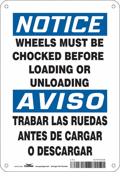 Safety Sign 10 in x 7 in Polyethylene