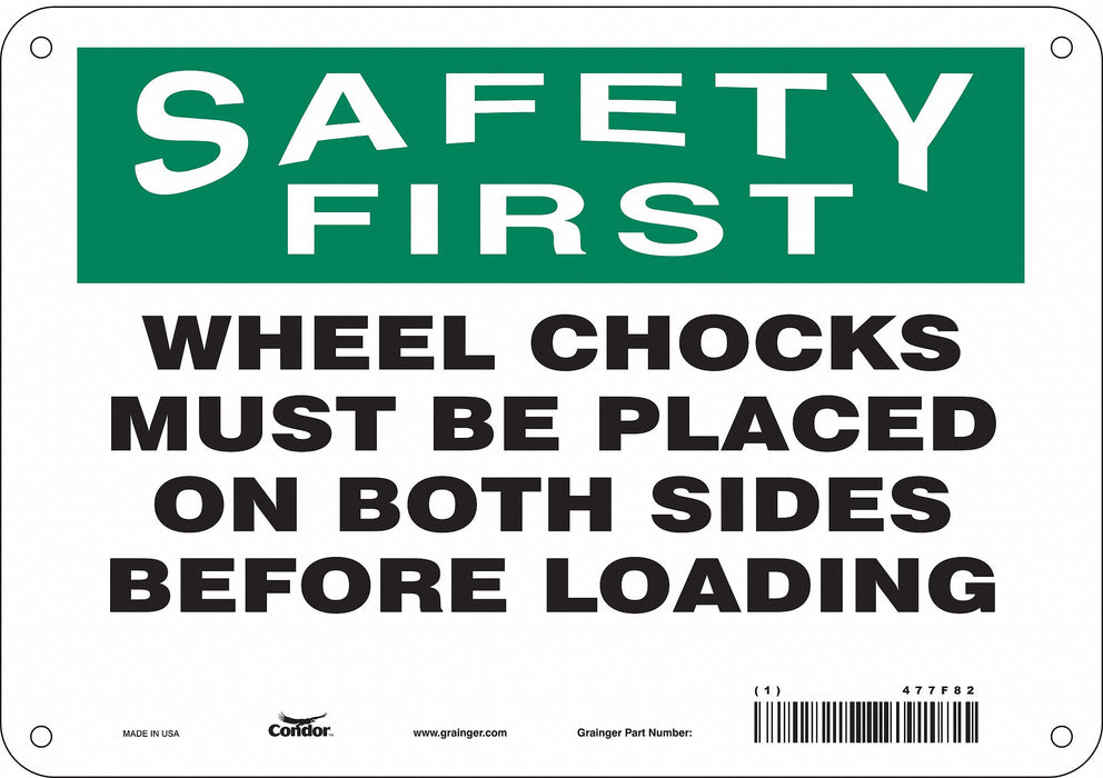 Safety Sign 7 in x 10 in Polyethylene