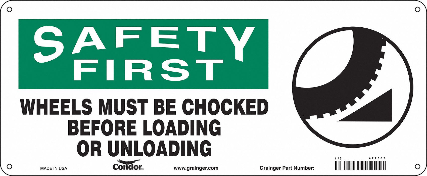 Safety Sign 7 in x 17 in Vinyl