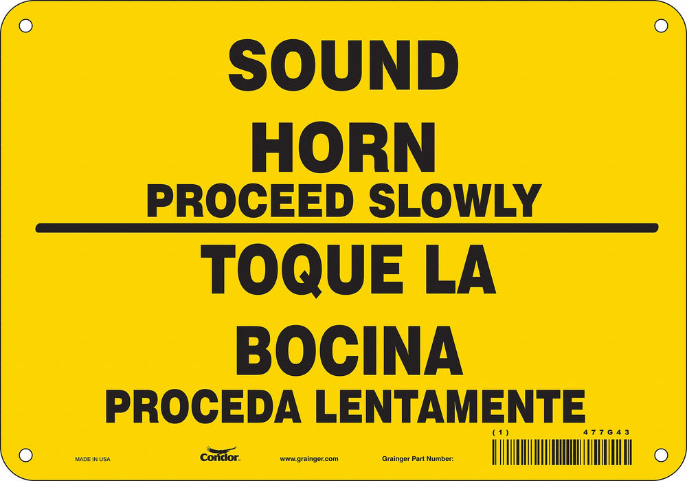 Safety Sign 7 inx10 in Polyethylene