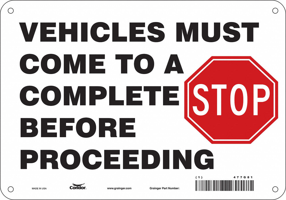Safety Sign 7 inx10 in Polyethylene
