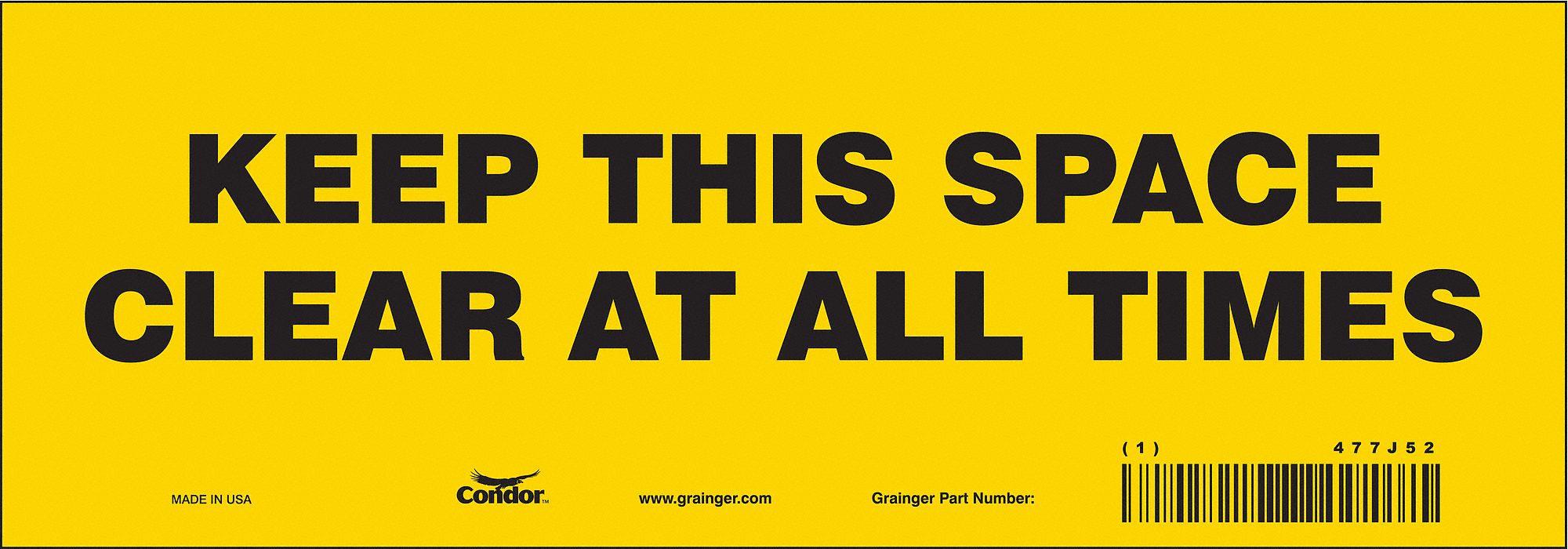Safety Sign 3 1/2 in x 10 in Vinyl