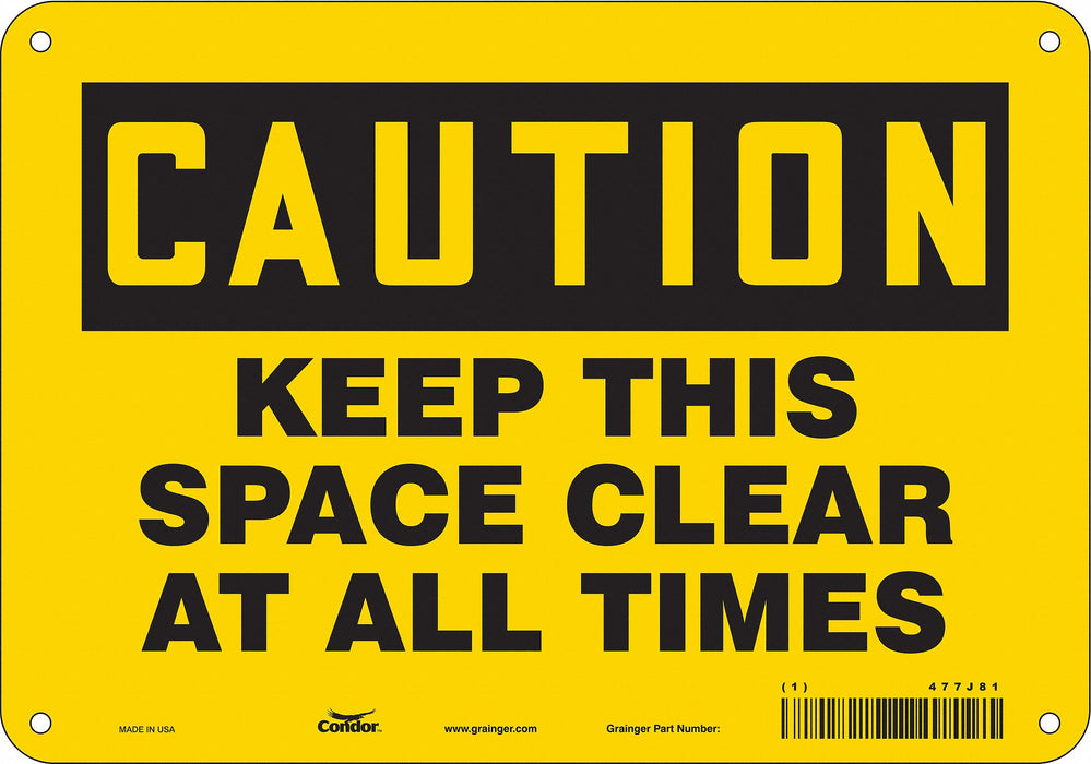 K1581 Safety Sign 7 in x 10 in Aluminum