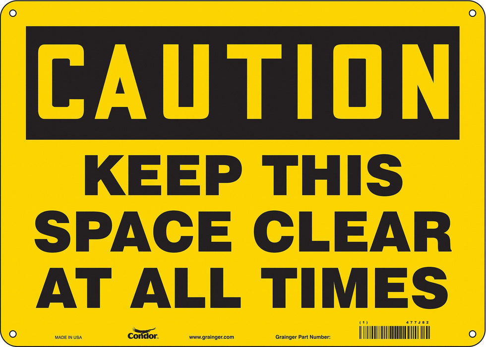 K1581 Safety Sign 10 in x 14 in Aluminum
