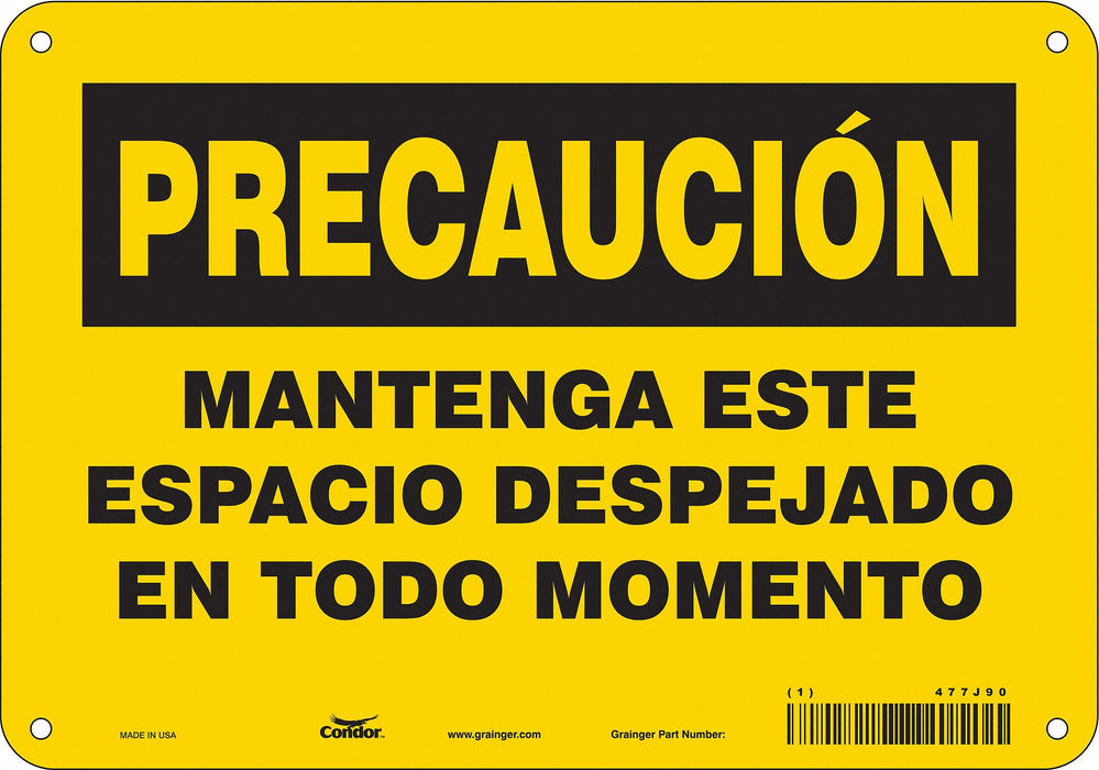 Safety Sign 7 in x 10 in Polyethylene