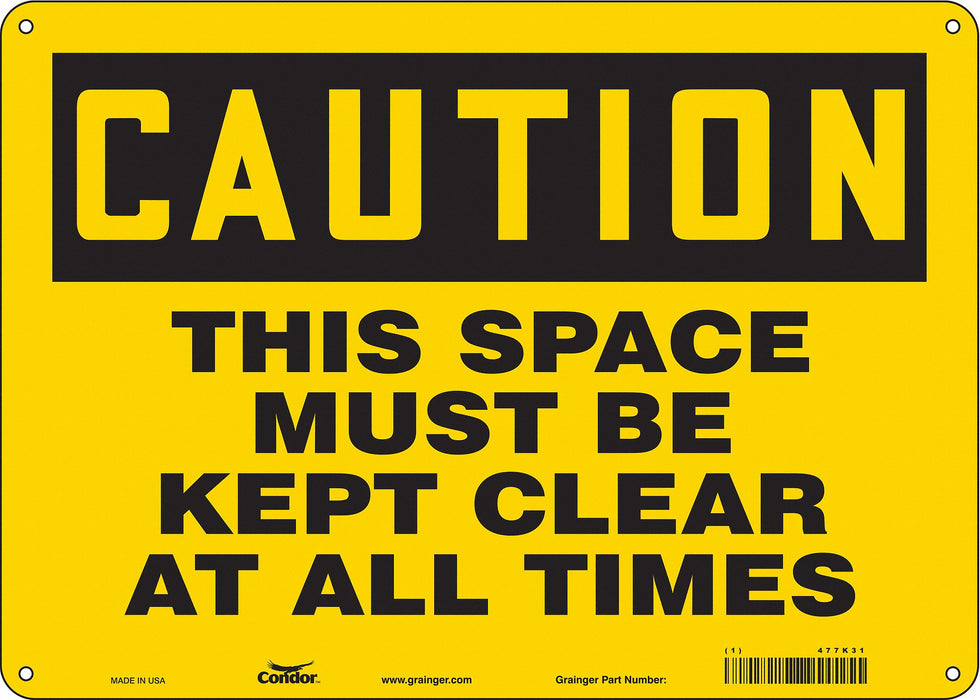 Safety Sign 10 in x 14 in Polyethylene