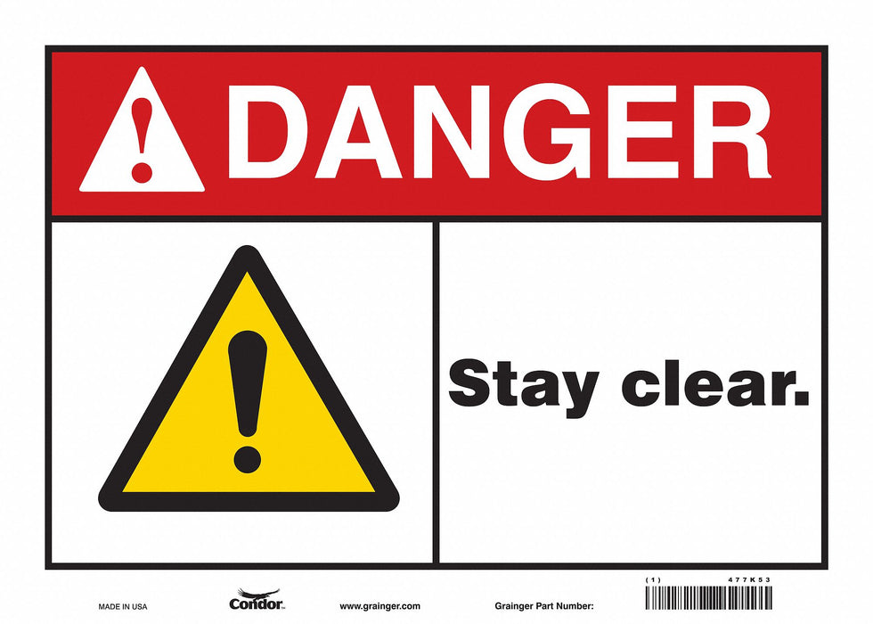 Safety Sign 10 in x 14 in Vinyl