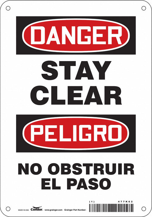 Safety Sign 10 in x 7 in Polyethylene