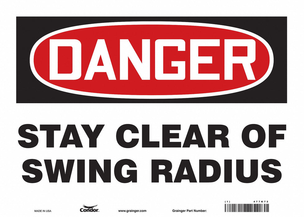 Safety Sign 10 in x 14 in Vinyl