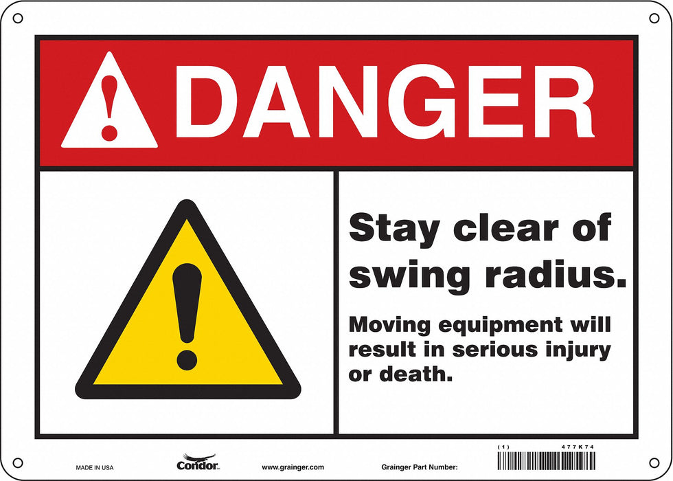 Safety Sign 10 in x 14 in Aluminum