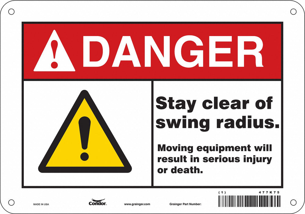 Safety Sign 7 in x 10 in Polyethylene