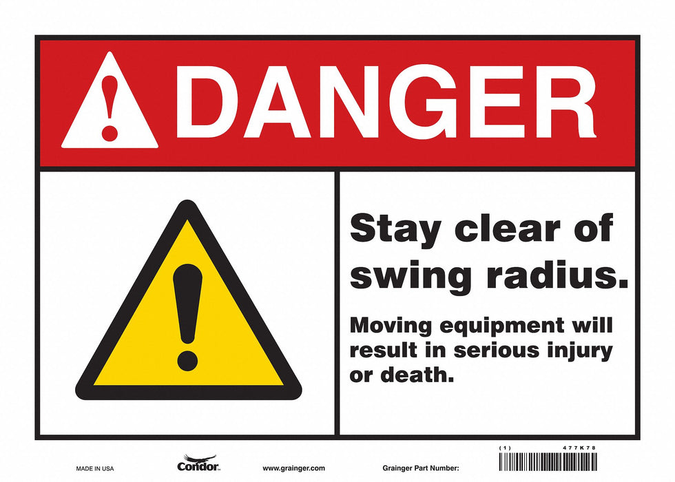 Safety Sign 10 in x 14 in Vinyl