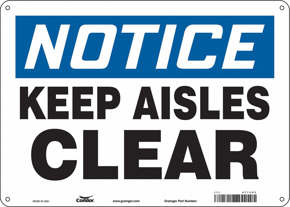 Safety Sign 10 in x 14 in Polyethylene