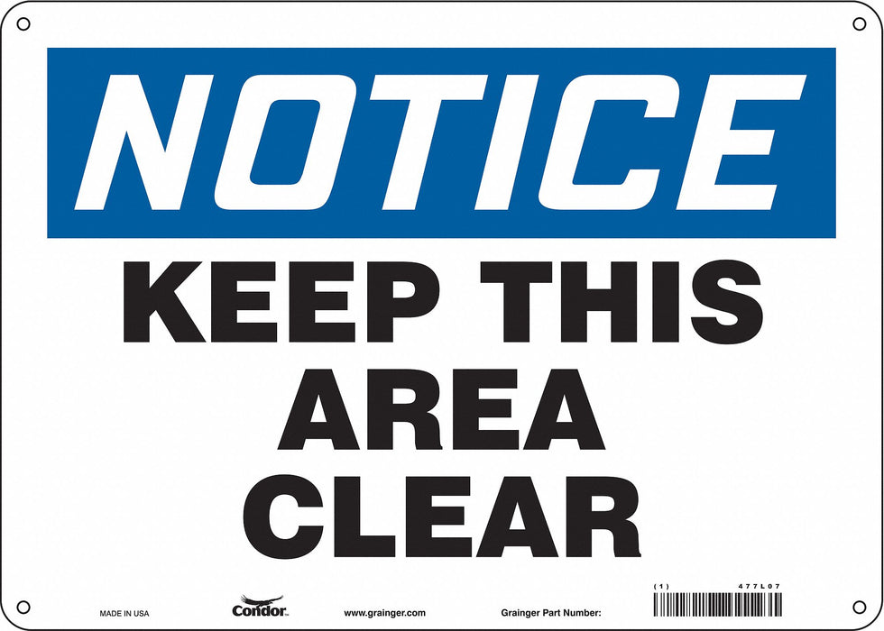 Safety Sign 10 in x 14 in Aluminum