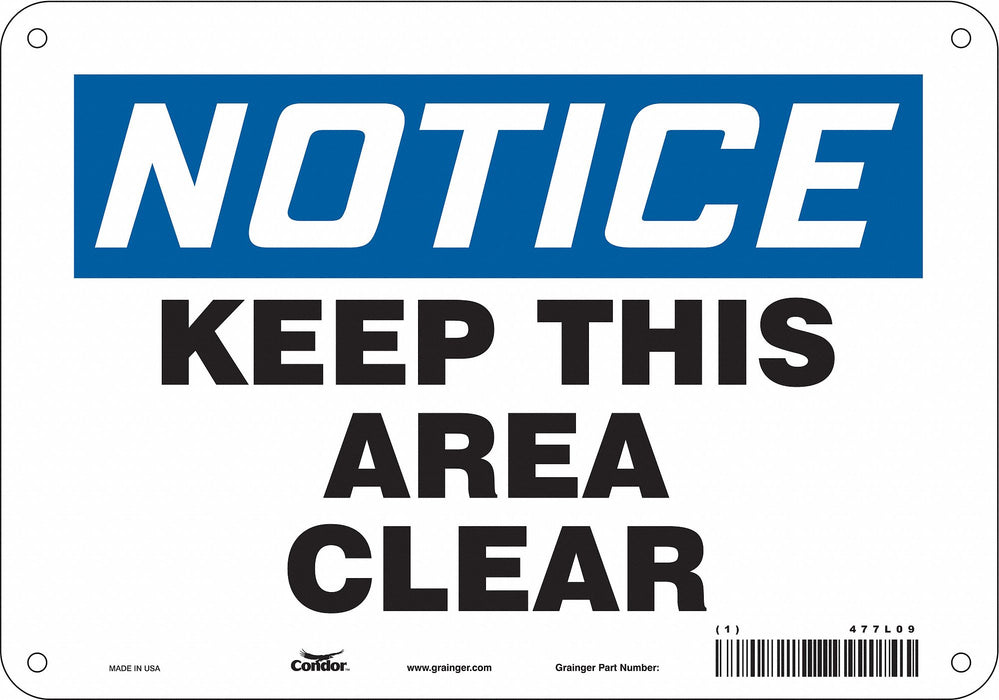 Safety Sign 7 in x 10 in Polyethylene