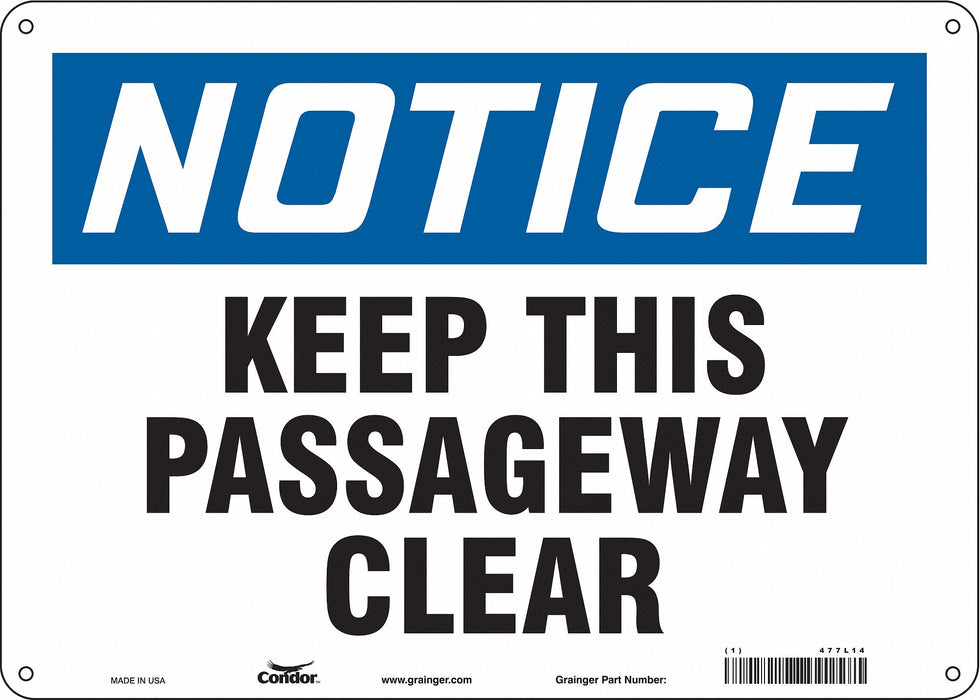 Safety Sign 10 in x 14 in Aluminum
