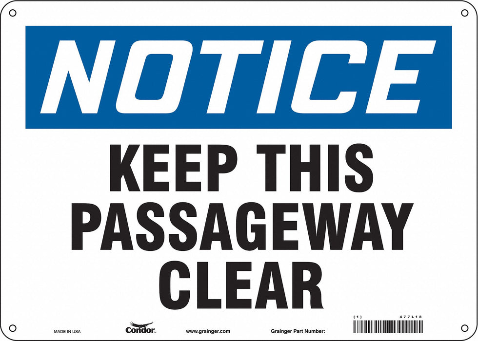 Safety Sign 10 in x 14 in Polyethylene