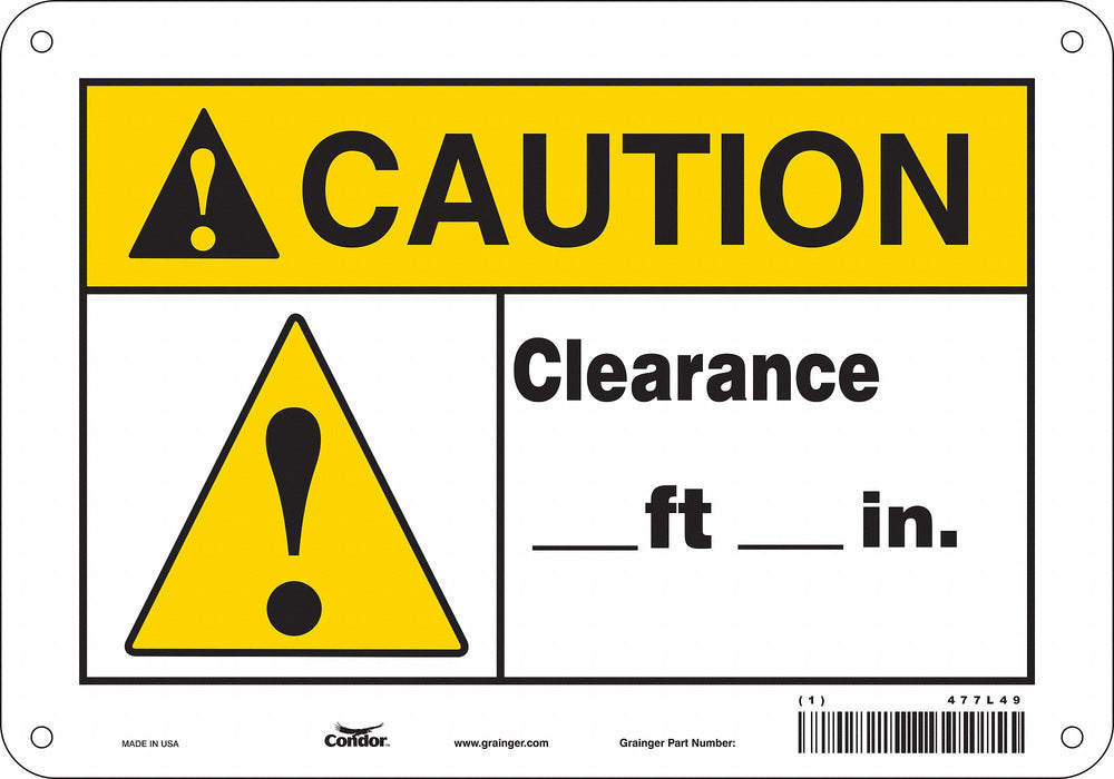 Traffic Sign 7 in x 10 in Aluminum