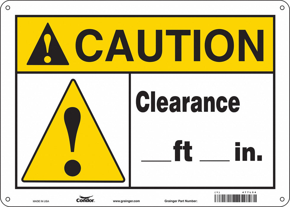 Safety Sign 10 inx14 in Vinyl