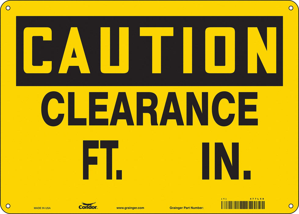 Safety Sign 10 inx14 in Polyethylene