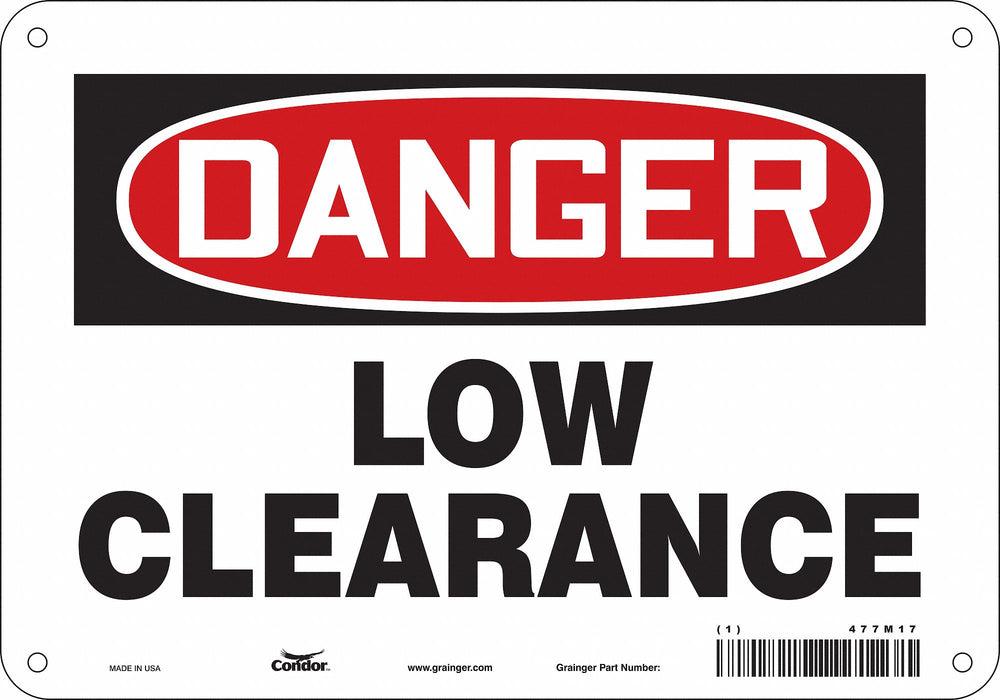 Safety Sign 7 in x 10 in Polyethylene