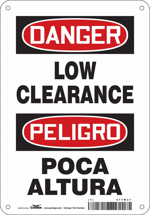 Safety Sign 10 in x 7 in Polyethylene