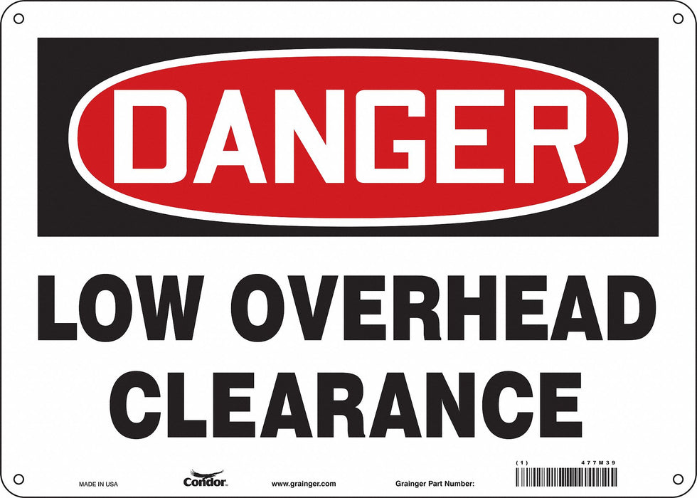 Safety Sign 10 in x 14 in Polyethylene