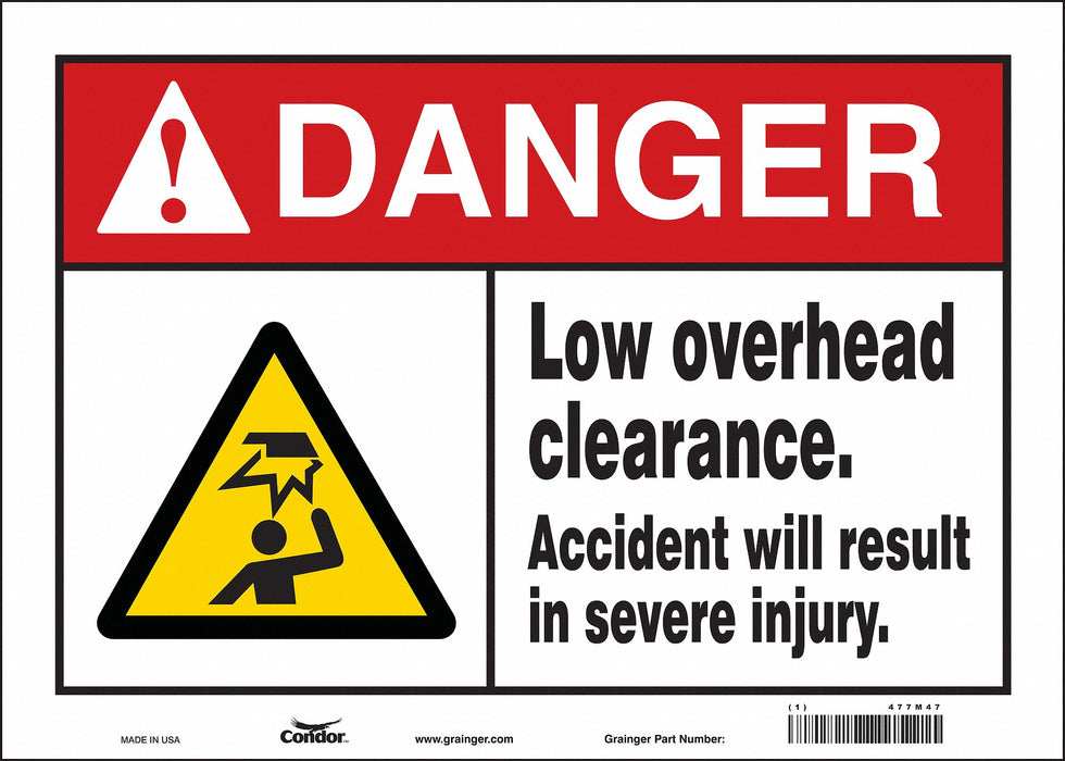 Safety Sign 10 in x 14 in Vinyl