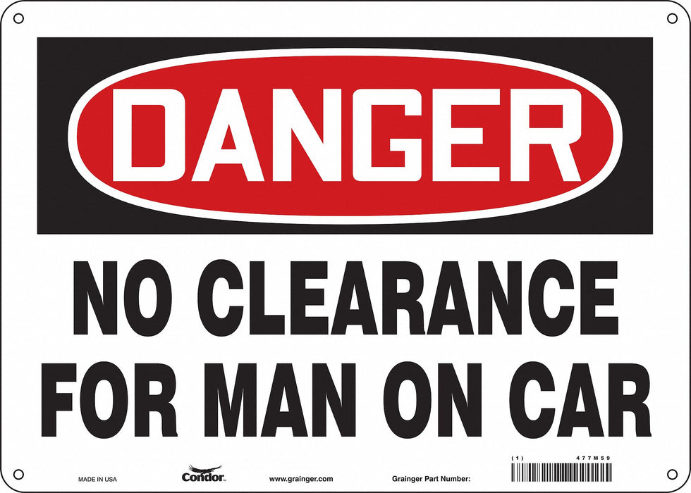 Safety Sign 10 inx14 in Polyethylene