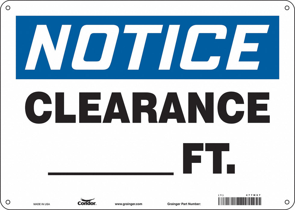 Safety Sign 10 inx14 in Polyethylene