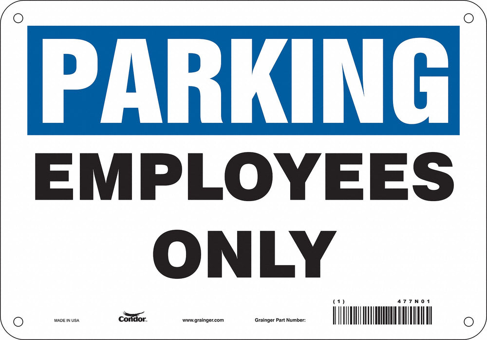 Employee Parking Sign 7 x 10 