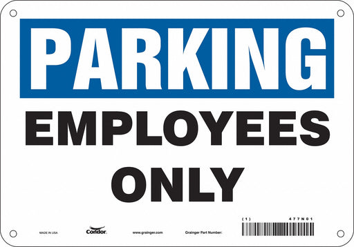 Employee Parking Sign 7 x 10 