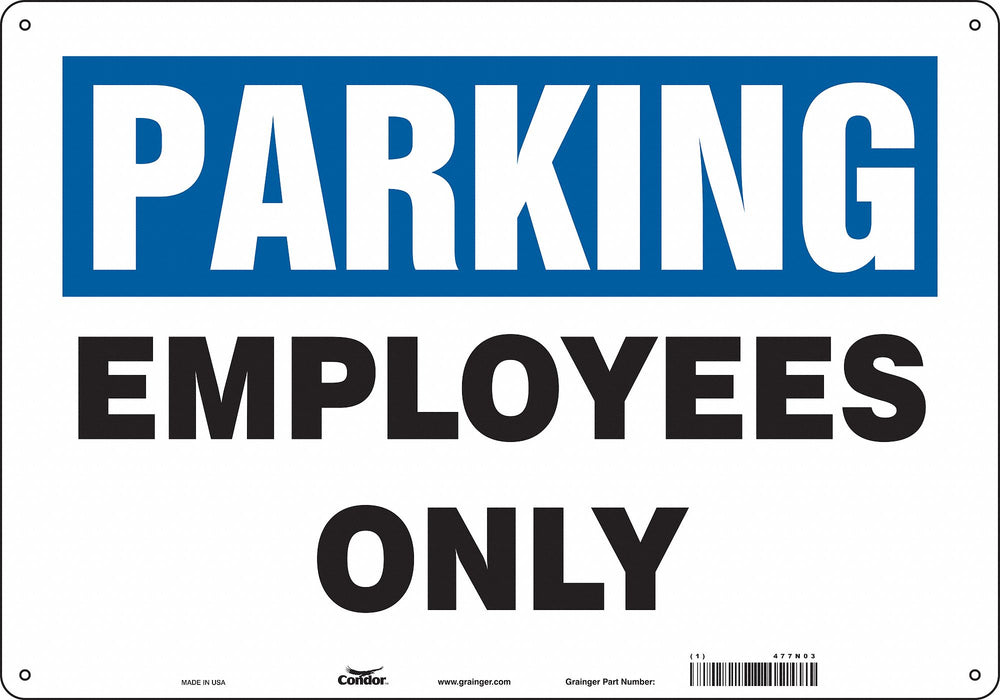 Employee Parking Sign 14 x 20 