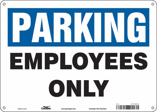 Employee Parking Sign 10 x 14 