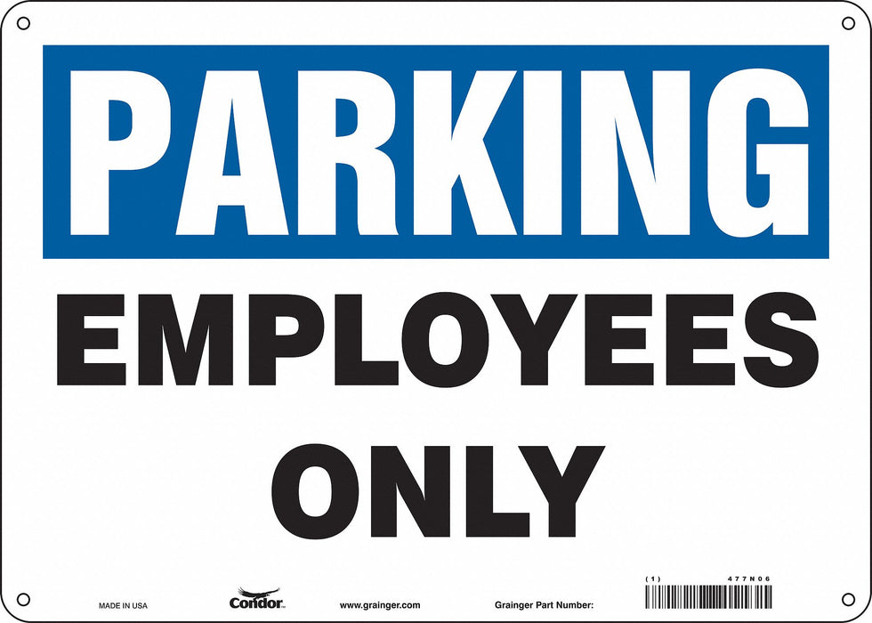 Employee Parking Sign 10 x 14 