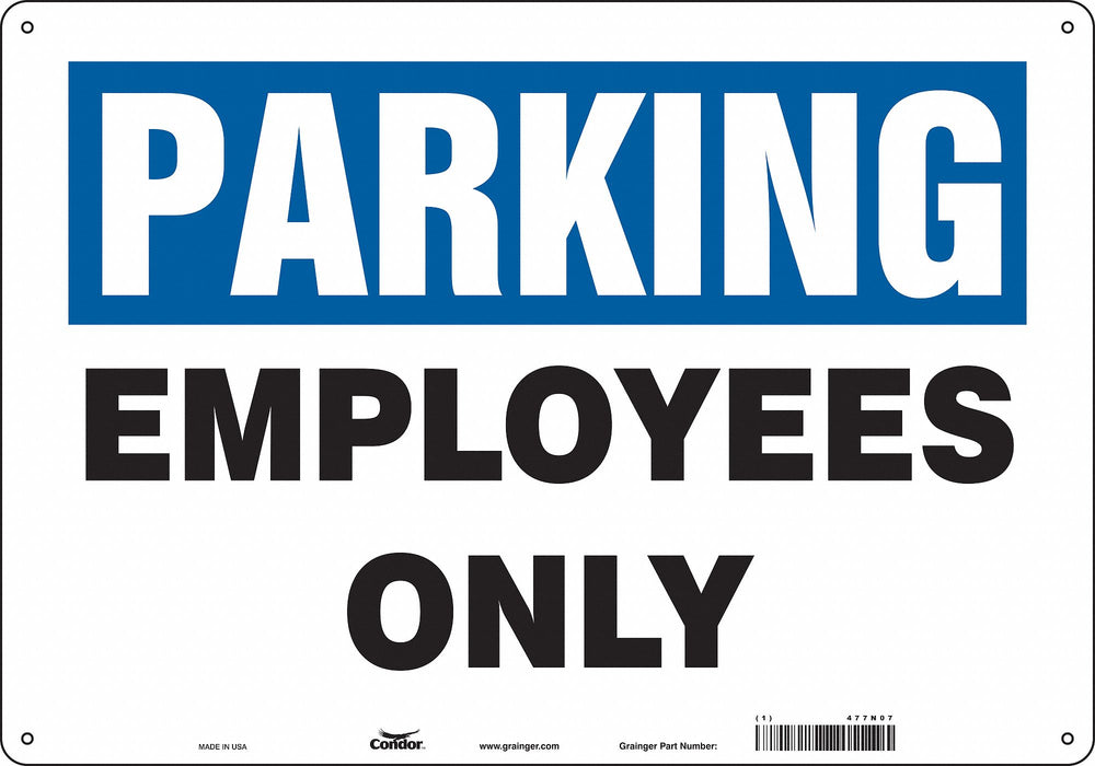 Employe Parking Sign 14 x 20 