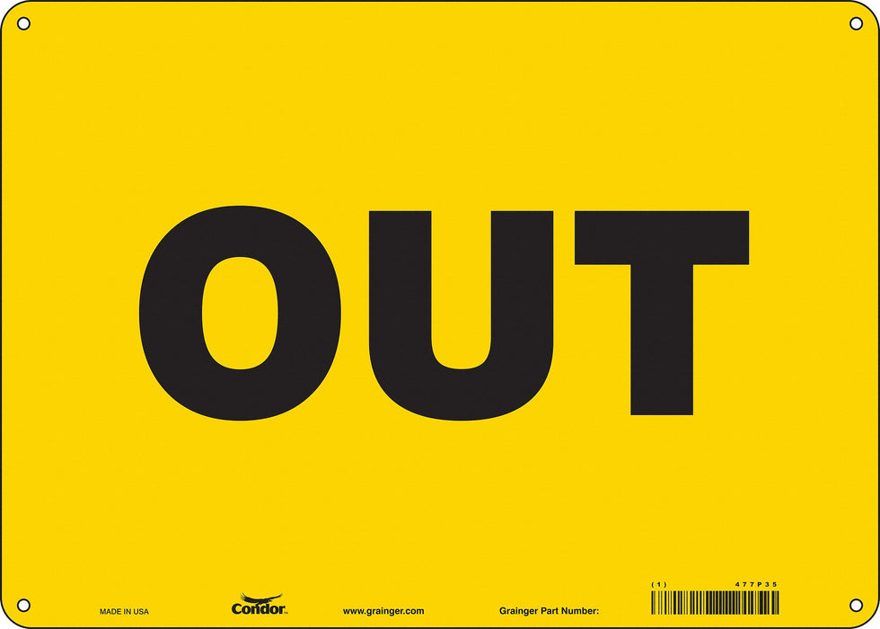K1481 Safety Sign 10 in x 14 in Aluminum
