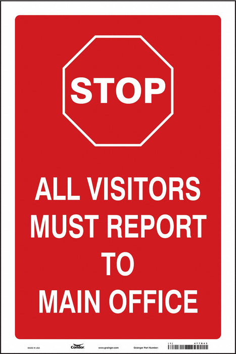 Safety Sign 18 in x 12 in Vinyl