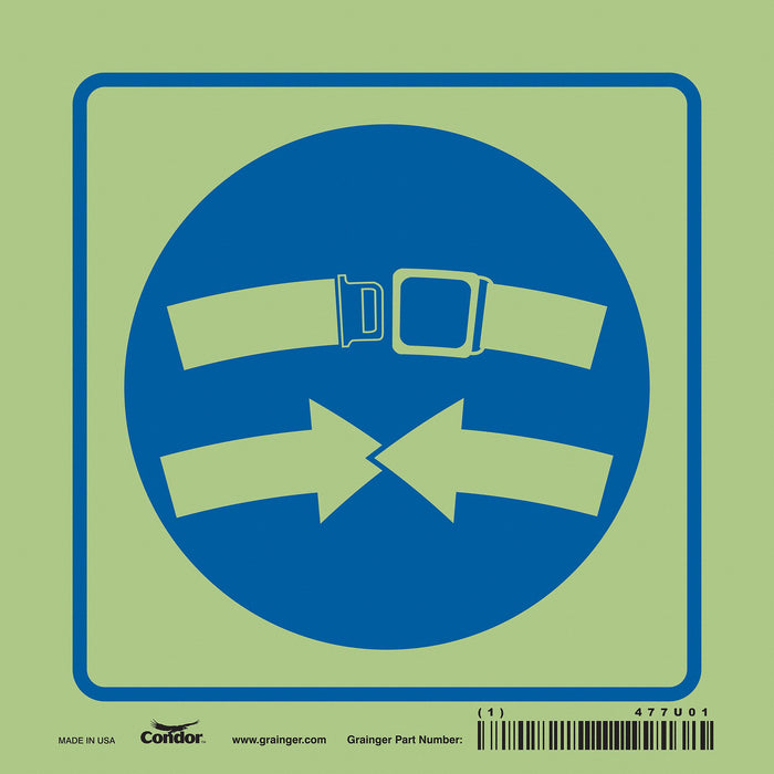 Safety Sign 14 inx10 in Glow Vinyl