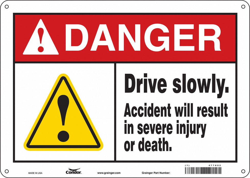 Safety Sign 10 in x 14 in Aluminum