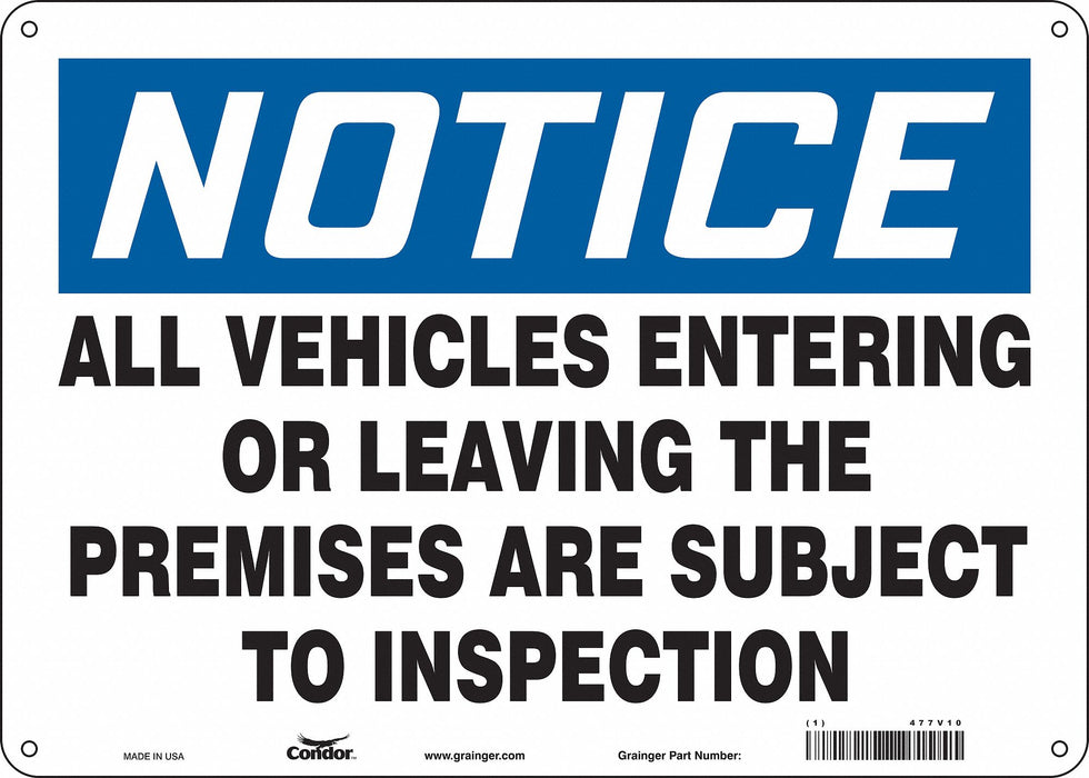 Safety Sign 10 in x 14 in Aluminum