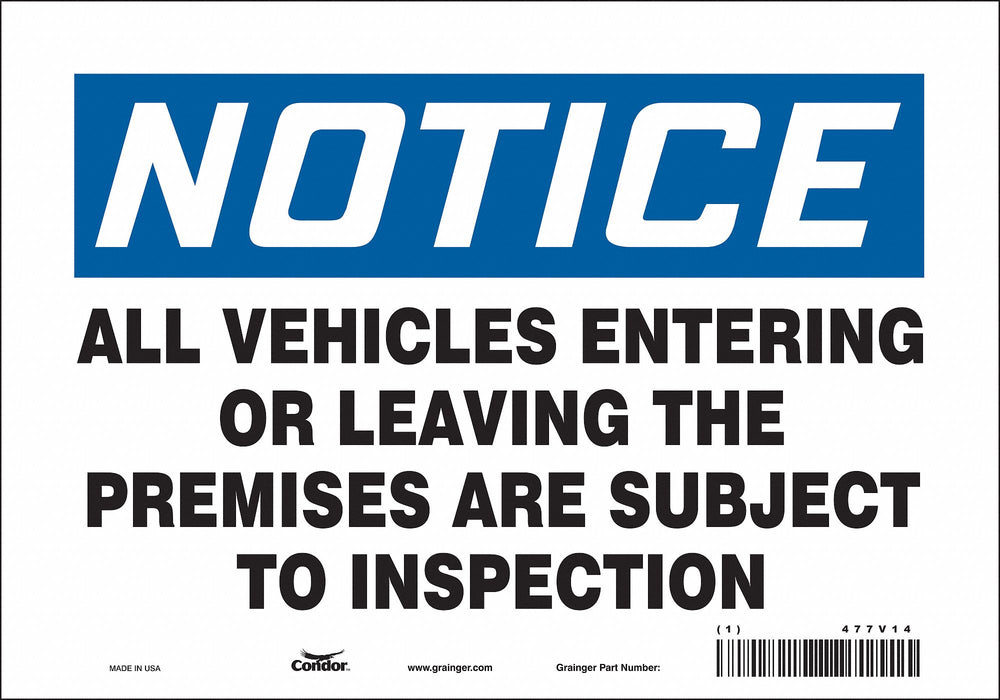 Safety Sign 7 in x 10 in Vinyl