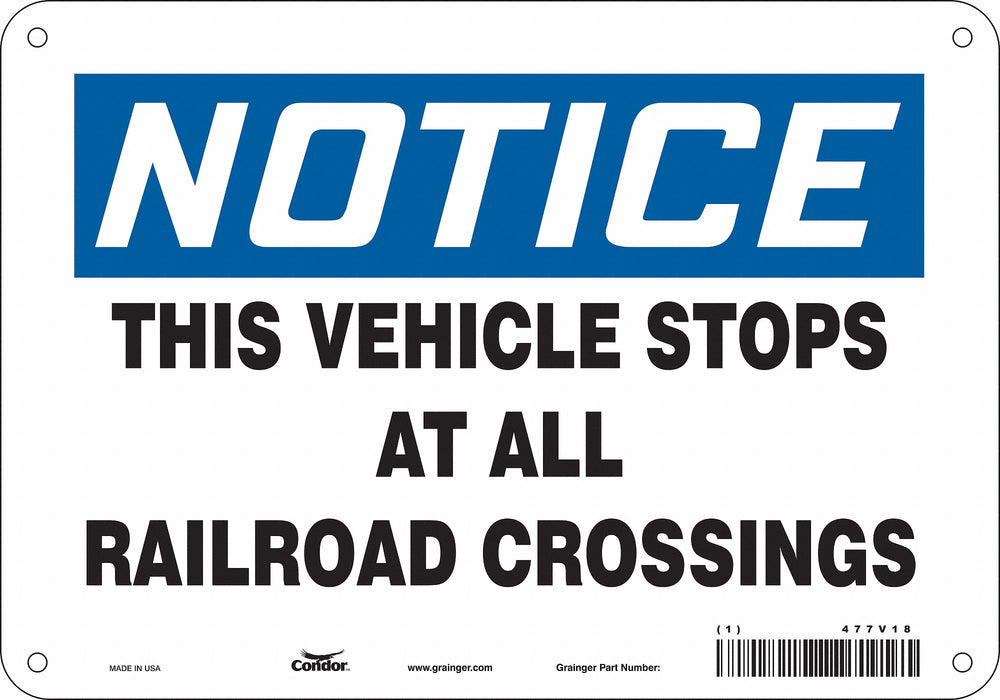 Safety Sign 7 inx10 in Polyethylene
