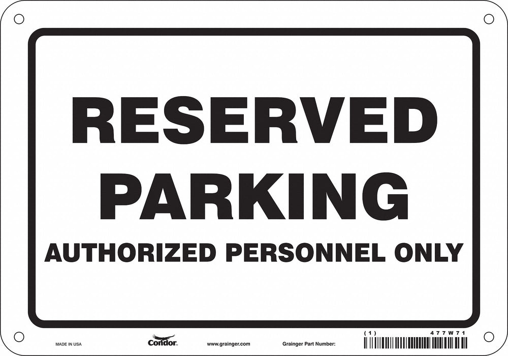 Reserved Parking Sign 7 x 10 