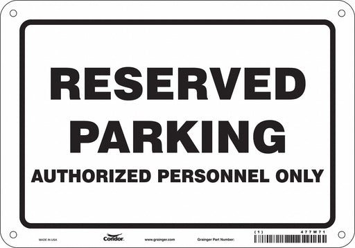 Reserved Parking Sign 7 x 10 