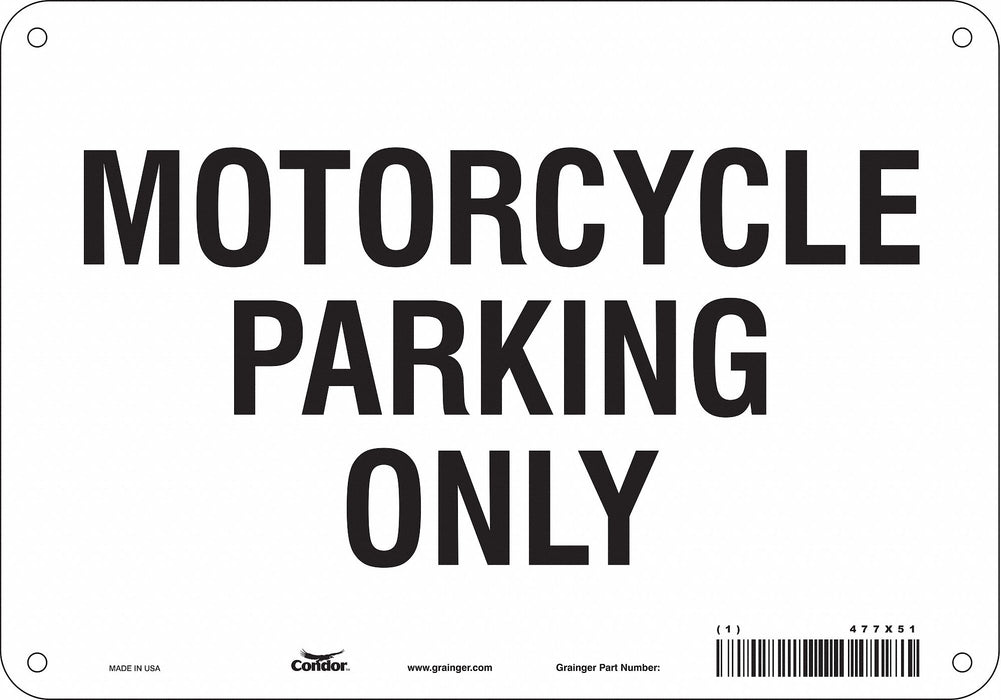 Motorcycle Parking Sign 7 x 10 