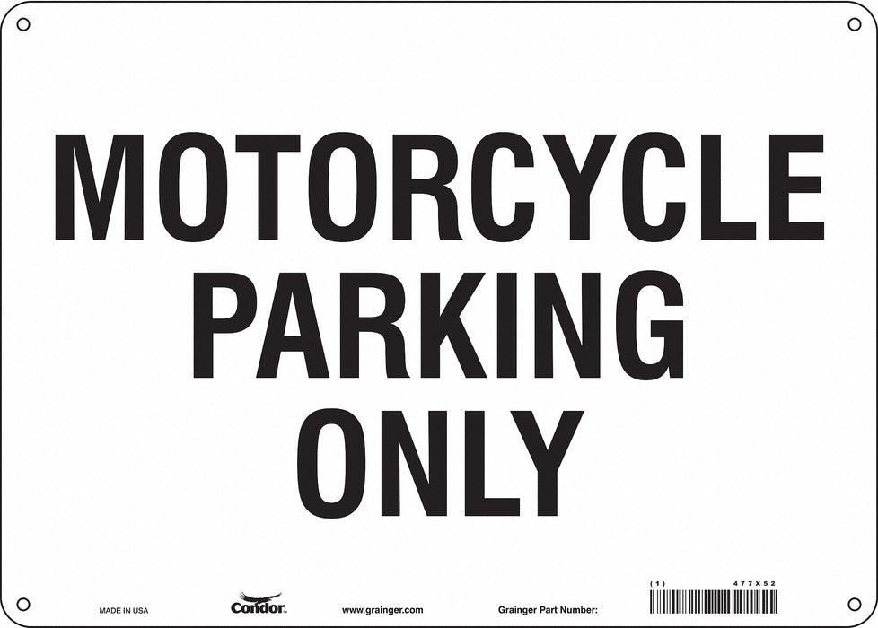 Motorcycle Parking Sign 10 x 14 
