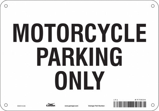 Motorcycle Parking Sign 7 x 10 